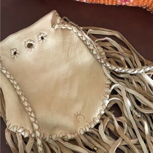 Sweetgrass leather handmade buckskin purse rodeo accessories leather crossbody